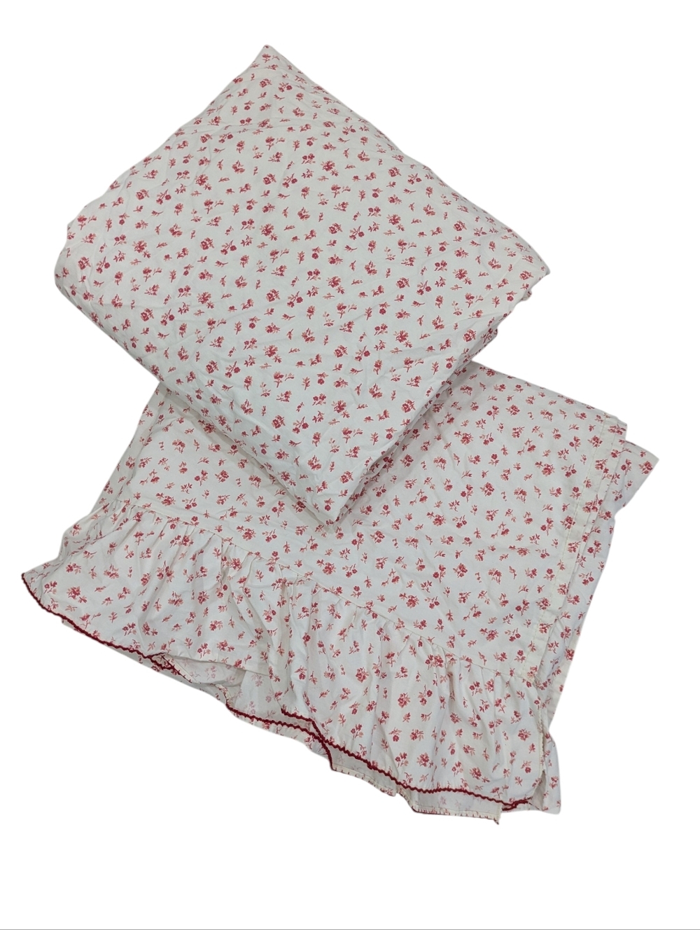 VTG Ralph Lauren Colchester Twin Fitted & Flat Sheets Red Floral 80s USA NWOT